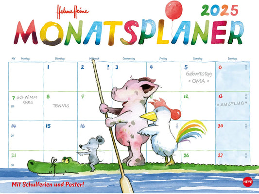 HEYE      Monatsplaner Helme Heine  2025 Idealshop