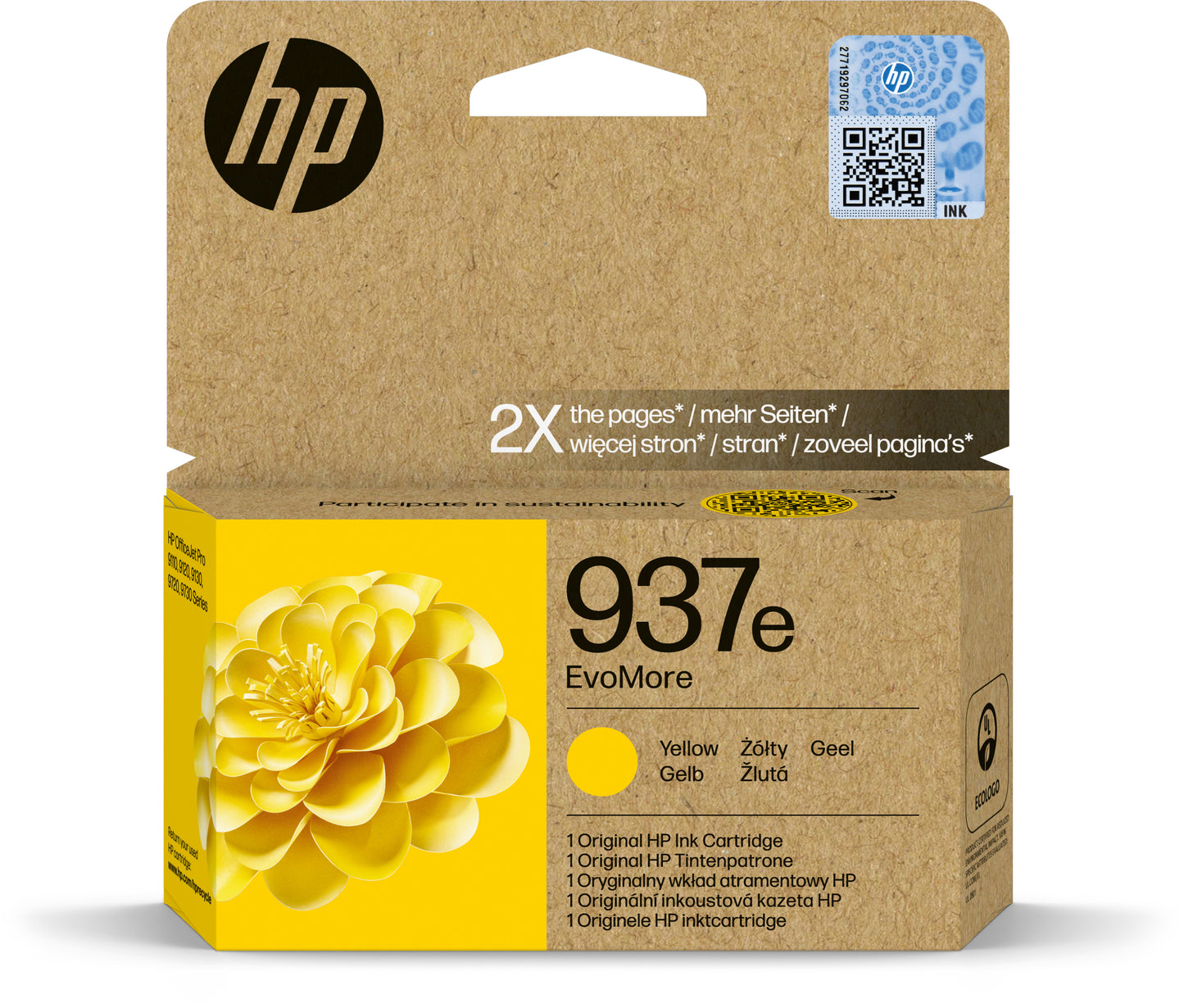 HP        Tintenpatrone 937e      yellow