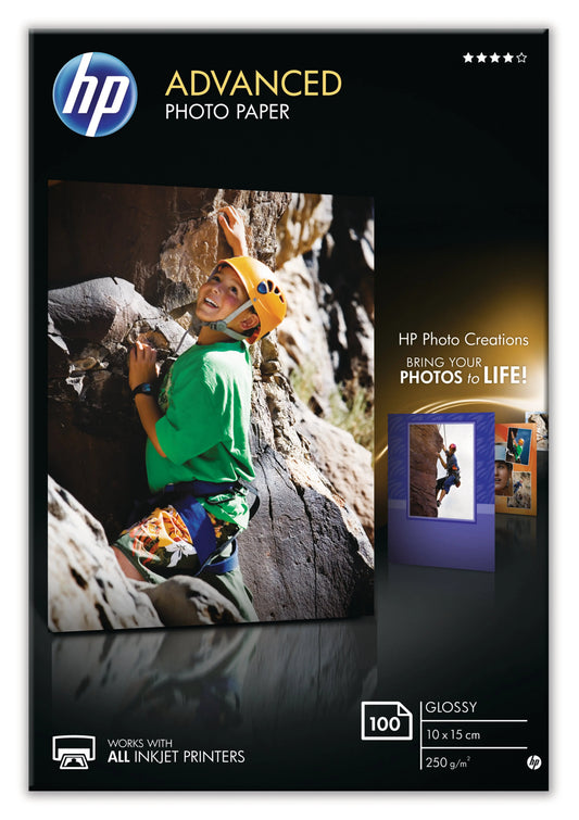 HP Advanced Glossy Photo 10x15cm Q8692A InkJet 250g, randlos 100 Blatt Idealshop