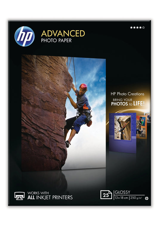 HP Advanced Glossy Photo 13x18cm Q8696A InkJet 250g, randlos 25 Blatt Idealshop