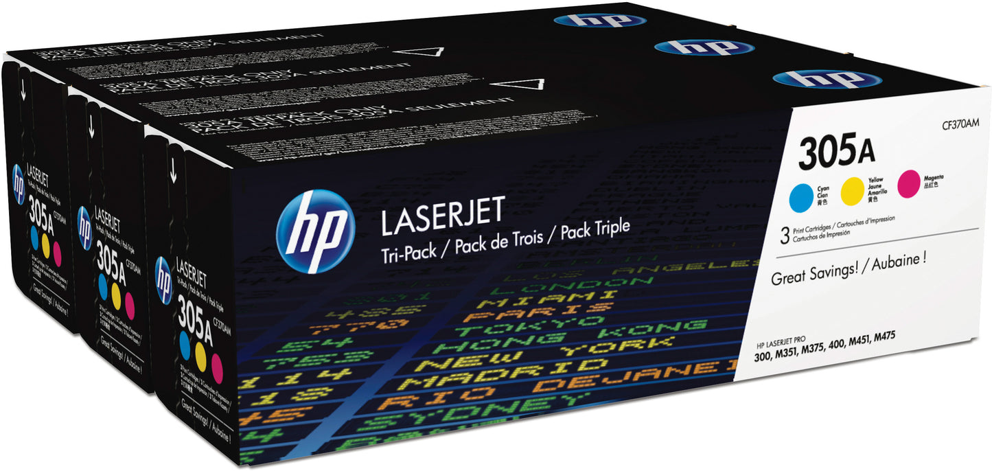 HP        Toner Tri-Pack 305A        CMY