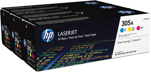 HP        Toner Tri-Pack 305A        CMY