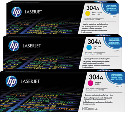 HP        Toner Tri-Pack 304A        CMY