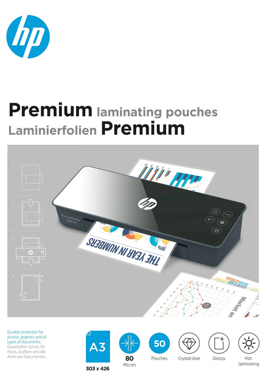 HP Laminiertaschen 9126 Premium, A3, 80 Mic Idealshop