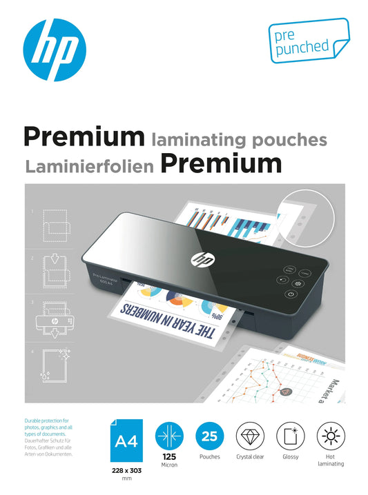 HP Laminiertaschen B A4, vorgestanzt, 120 Mic Idealshop