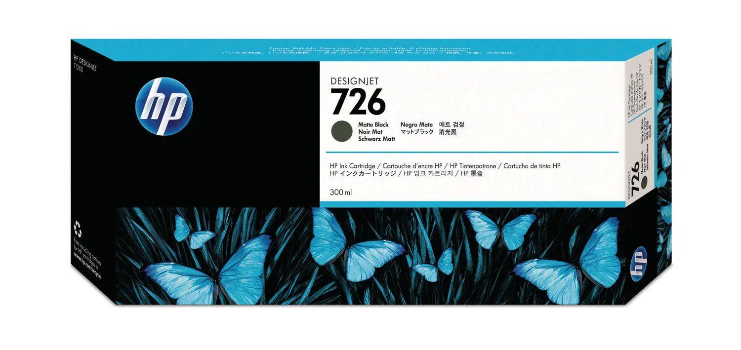 HP Tintenpatrone 726 schwarz matt CH575A DesignJet T1200 300ml Idealshop