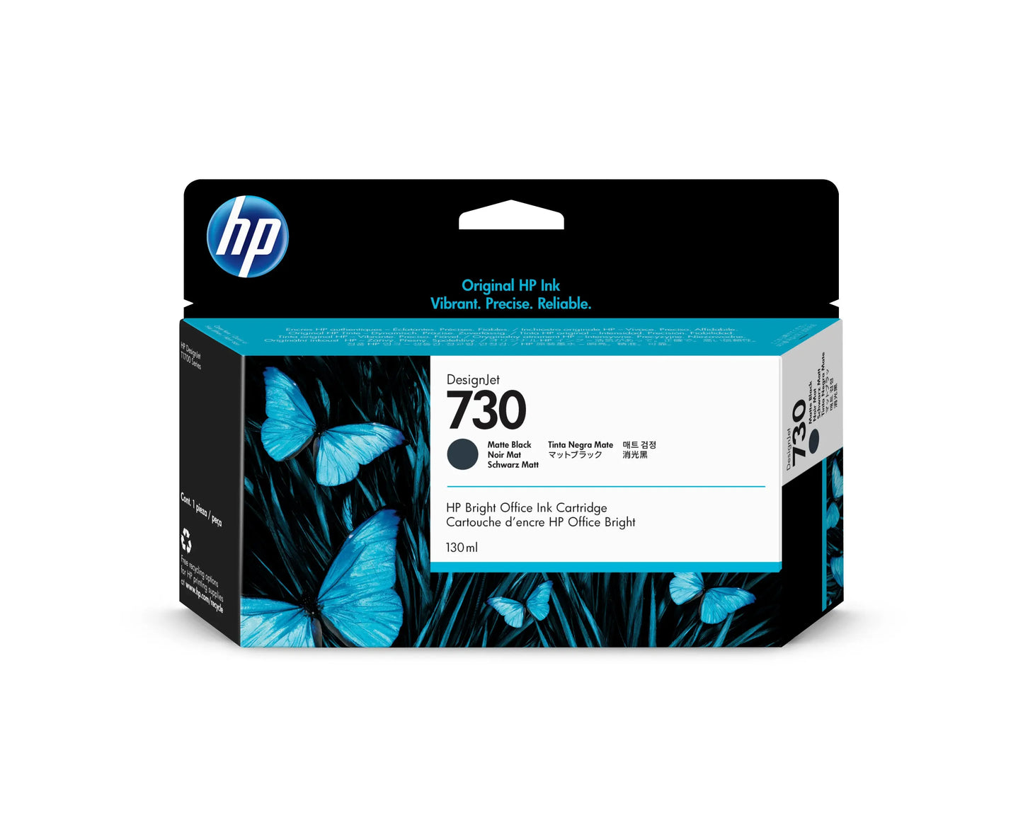 HP Tintenpatrone 730 matte black P2V65A DesignJet T1700 130ml Idealshop