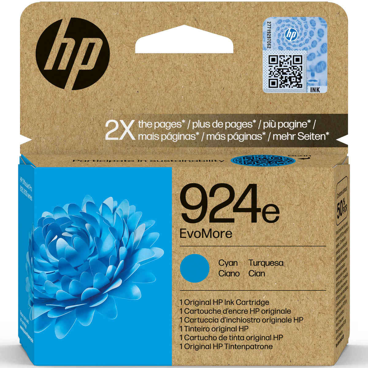 HP Tintenpatrone 924e cyan 4K0U7NE OfficeJet Pro 8120/8130 800 S. Idealshop