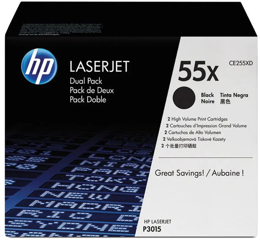HP Toner-Modul 55X schwarz CE255XD LaserJet P3015 2 Stück Idealshop