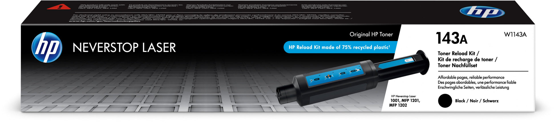HP Toner Nachfüllset 143A schwarz W1143A 1001n/1201n/1202nw 2500 S. Idealshop