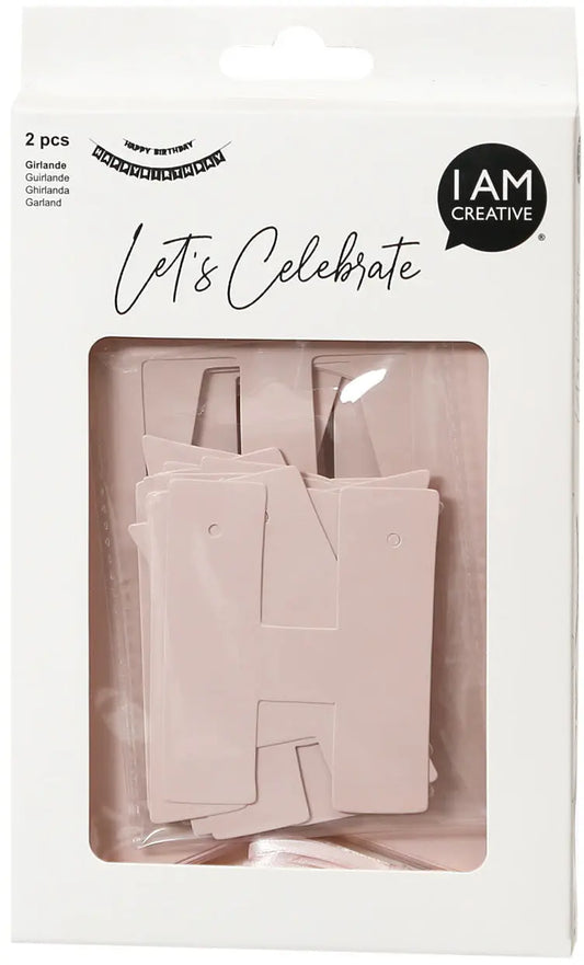 I AM CREA Girlande, Birthday,rosa,230cm Idealshop