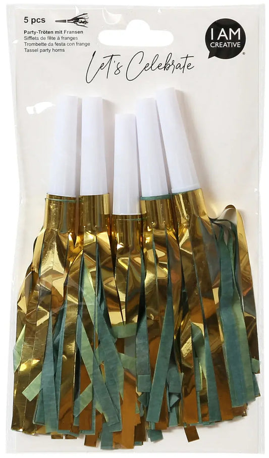I AM CREA Party Tröten,klein,mint,gold Idealshop