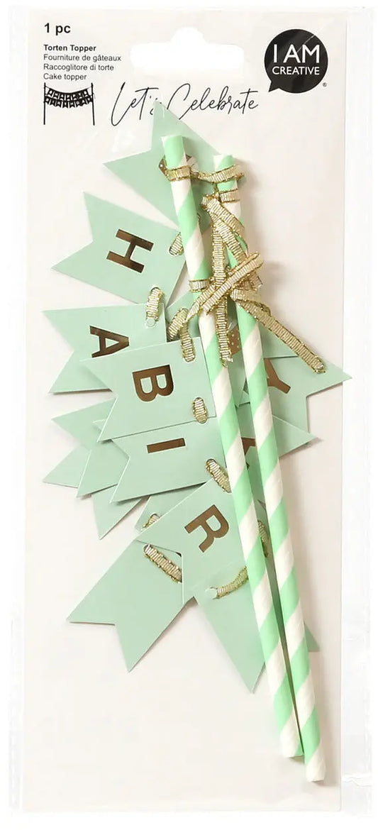 I AM CREA Torten Topper,Birthday 19.5cm Idealshop