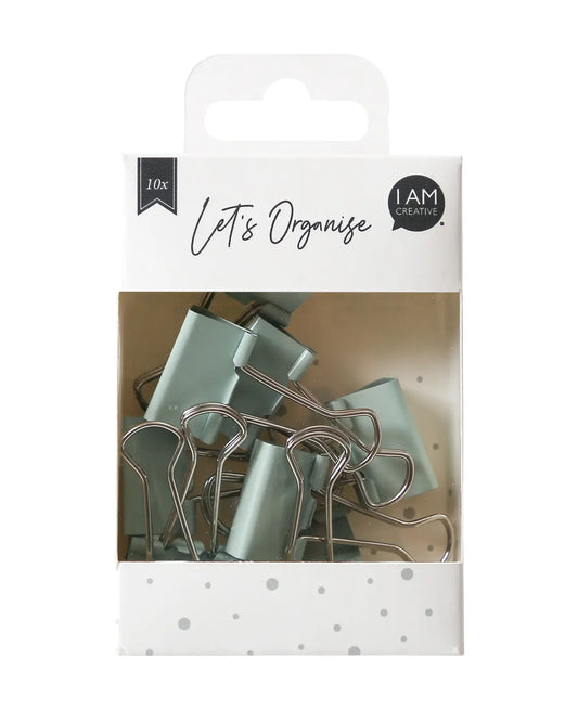 I AM CREATIVE Binder Clips Lets Organize 4035.13 hellgrün, 25mm, 10 Stk. Idealshop