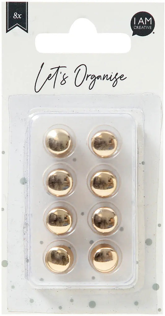 I AM CREATIVE Dekomagnet Let`s Organize 4035.39 gold, rund 8 Stück Idealshop