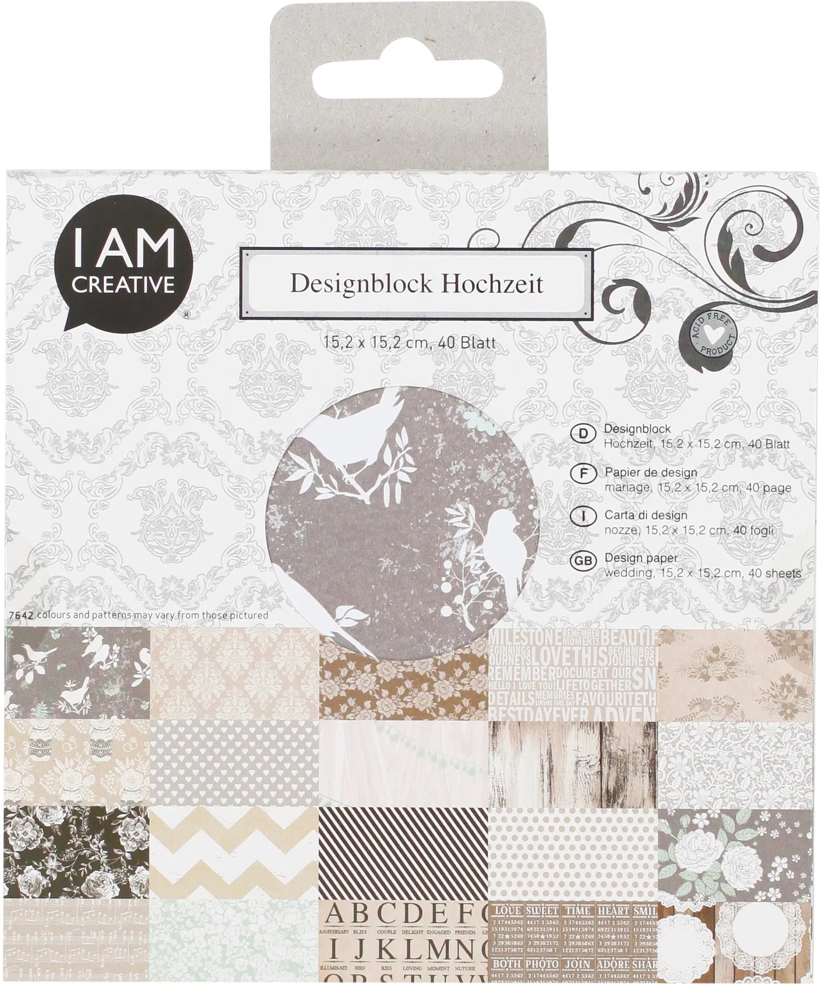 I AM CREATIVE Design Papier Set 4088.1 Hochzeit 15.2x15.2cm, 40 Stk. Idealshop