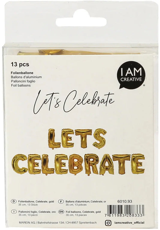 I AM CREATIVE Folienballon, Celebrate 35cm 6010.93 gold Idealshop