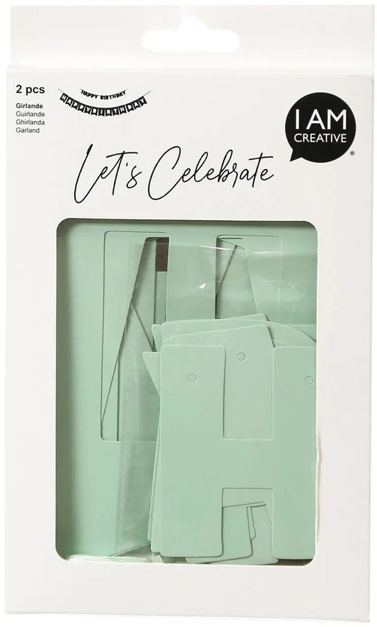I AM CREATIVE Girlande, Birthday,mint,230cm 6010.963 2 Stück Idealshop