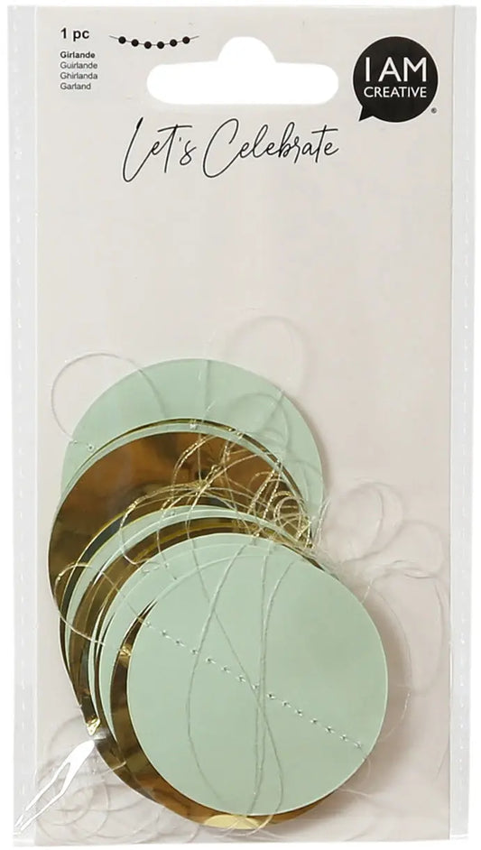I AM CREATIVE Girlande, Punkte, 3m 6010.972 mint, gold Idealshop