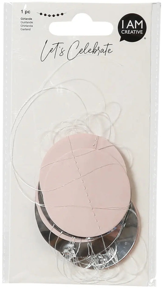 I AM CREATIVE Girlande, Punkte, rosa,silber 6010.973 Idealshop