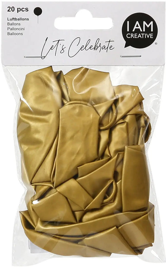 I AM CREATIVE Luftballons, gold, metallic 6010.75 20 Stück Idealshop