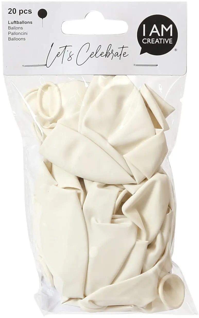 I AM CREATIVE Luftballons, weiss 6010.71 20 Stück Idealshop