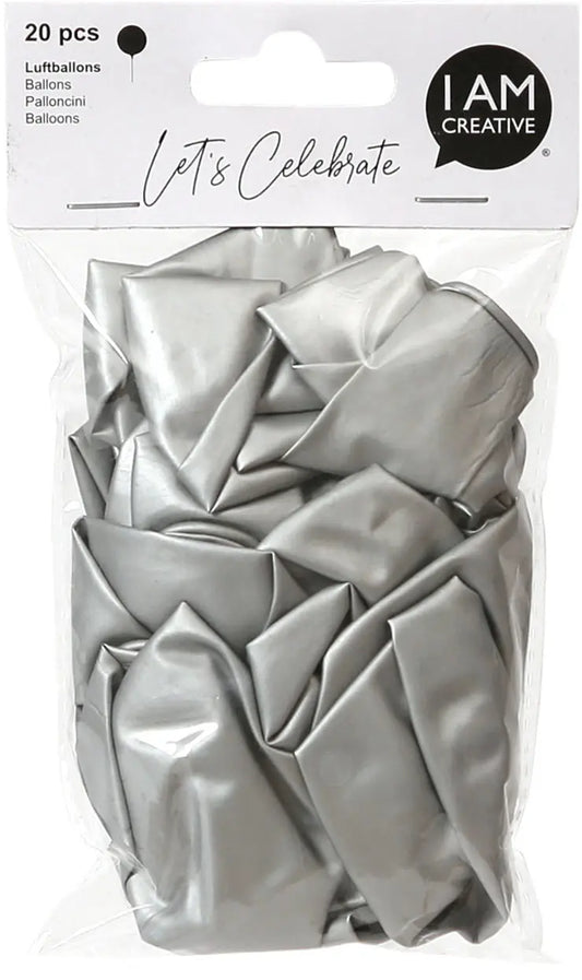 I AM CREATIVE Luftballons,silber,metallic 6010.74 20 Stück Idealshop
