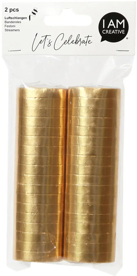 I AM CREATIVE Luftschlange, gold met. 6010.985 2 Stück Idealshop