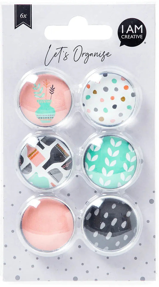 I AM CREATIVE Magnet Fresh Let`s Organize 4035.55 Glas, 3x1cm 6 Stück Idealshop