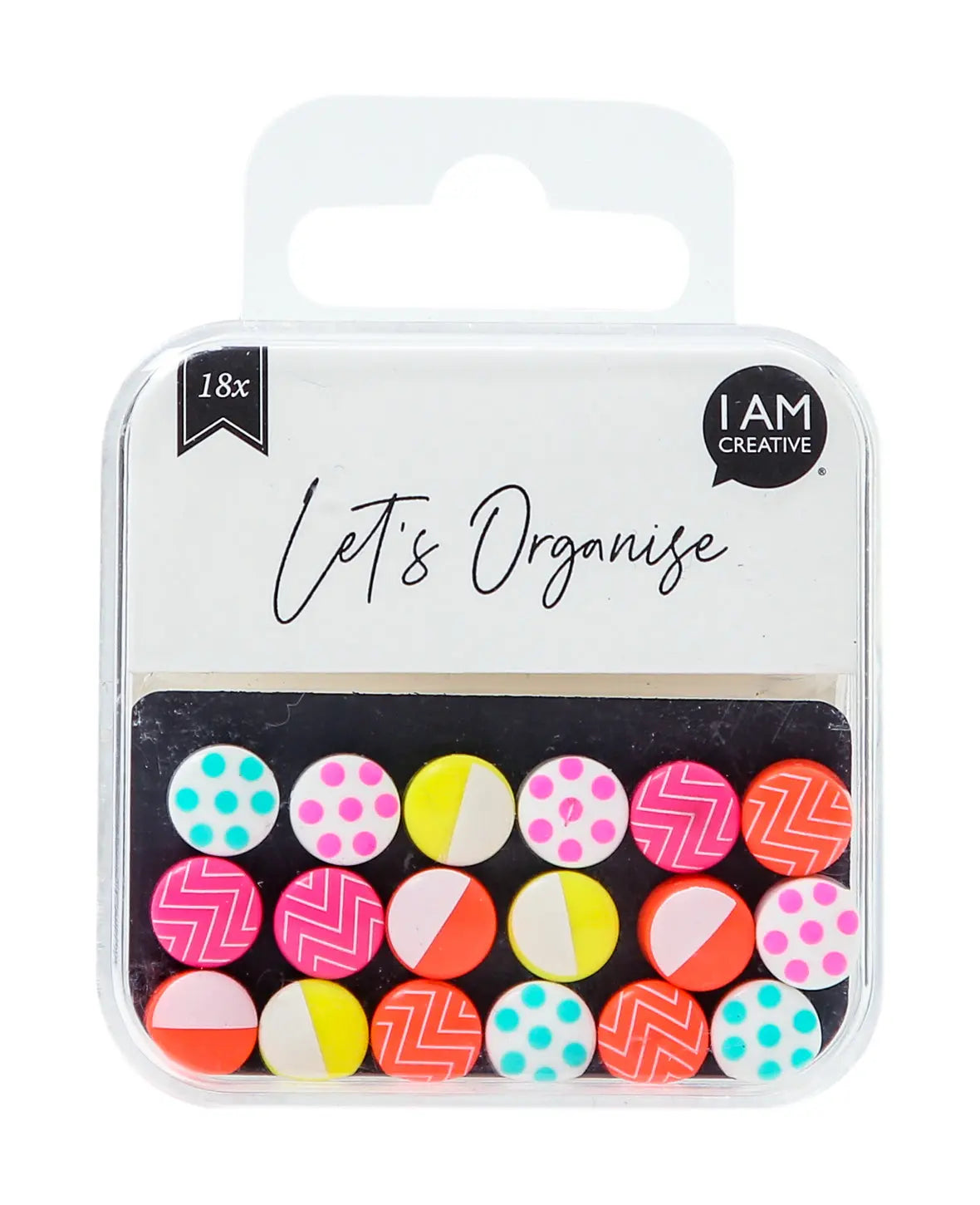 I AM CREATIVE Magnet Mini Let`s Organize 4035.58 neon 18 Stück Idealshop