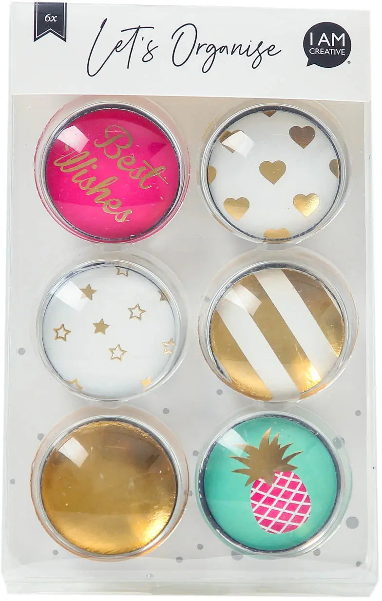 I AM CREATIVE Magnet Sommer Let`s Organize 4035.51 Glas, 3x1cm 6 Stück Idealshop