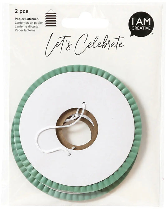 I AM CREATIVE Papier Laterne, mint, 10cm 6010.969 2 Stück Idealshop