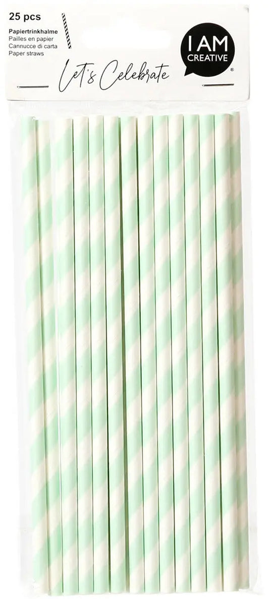 I AM CREATIVE Papiertrinkhalme,mint,19.7cm 6010.921 25 Stück Idealshop