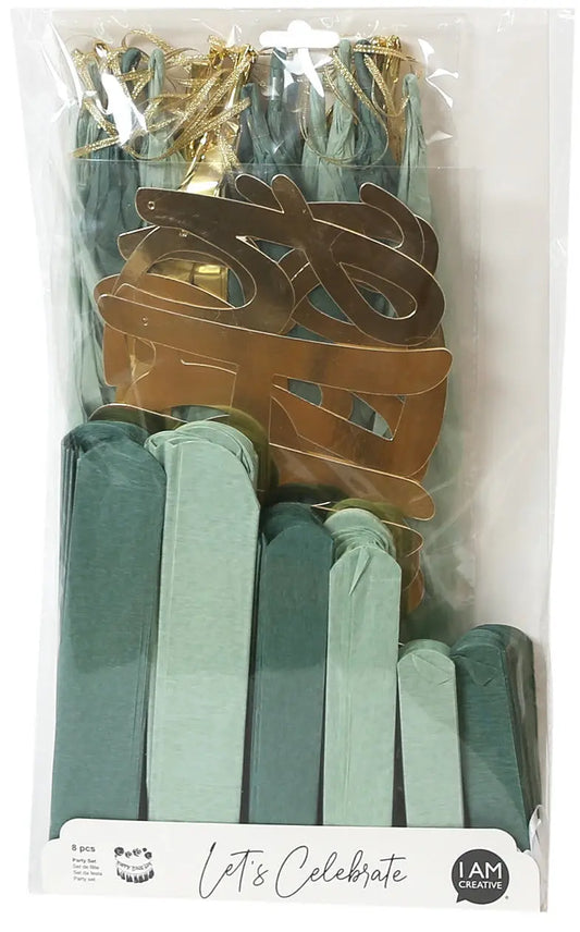 I AM CREATIVE Party Set, mint, gold 6010.983 8 Stück Idealshop