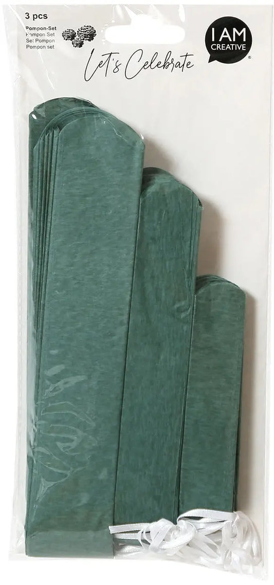 I AM CREATIVE Pompon Set, mint,20,30,40cm 6010.967 3 Stück Idealshop