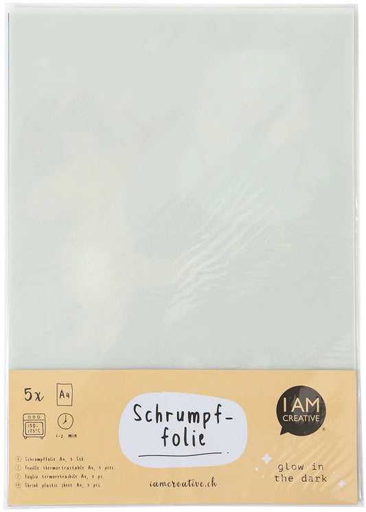 I AM CREATIVE Shrinkfolie A4 4010.49 glow in the dark, 5 Blatt Idealshop