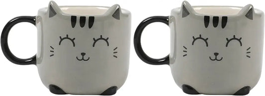 I-TOTAL Espressotassen 2er Set XL2520C Grey Cat Idealshop