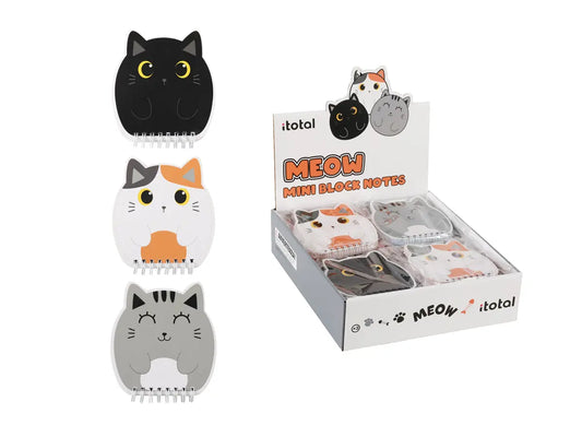 I-TOTAL Mini Notizblock 11.7x11cm XL1840B Cat, assortiert Idealshop
