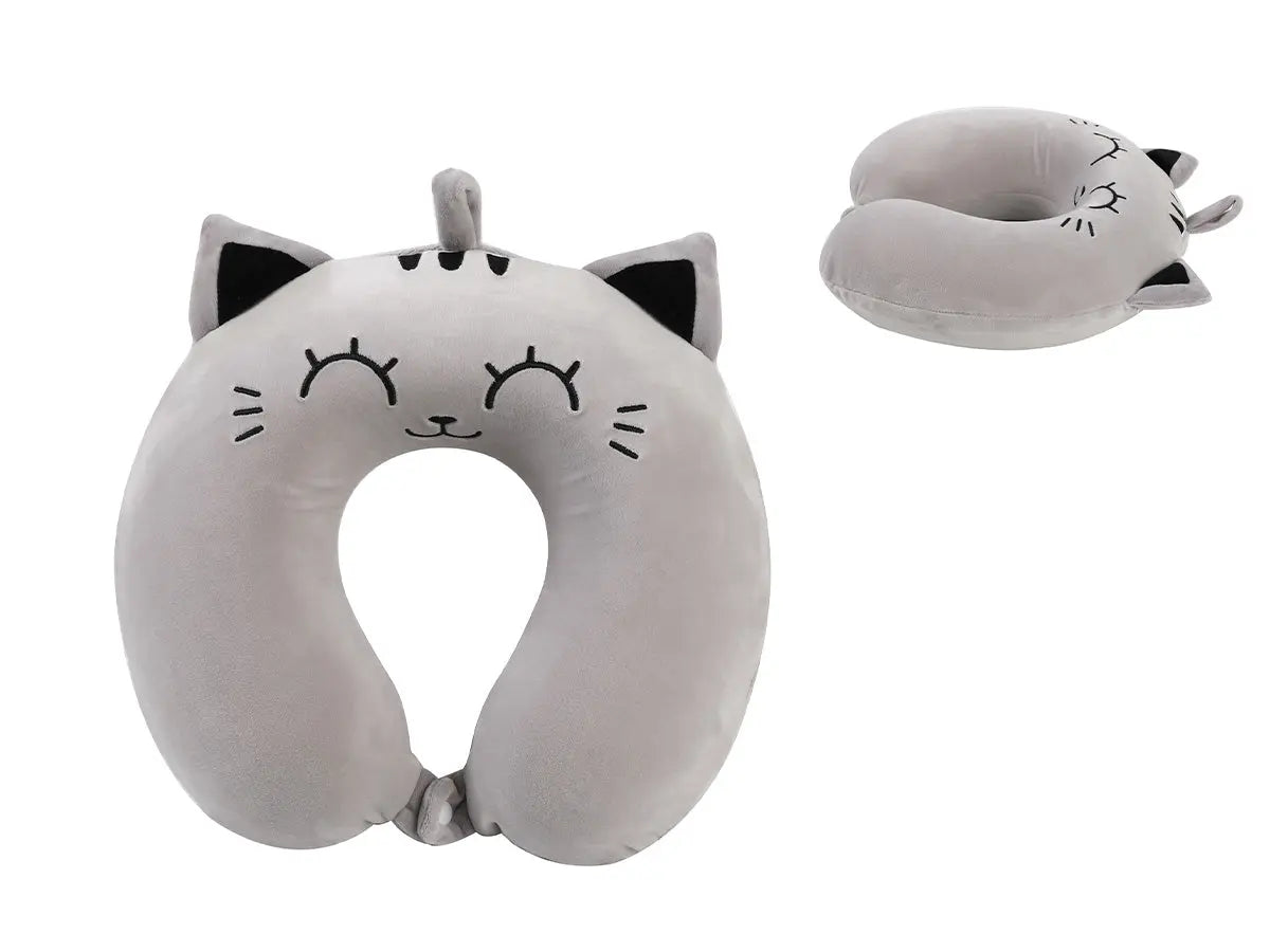 I-TOTAL Reisekissen 30x30x10cm XL2184C Cat grey Idealshop