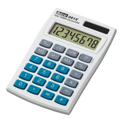 IBICO Taschenrechner 081X IB410000 8-stellig grau/blau Idealshop