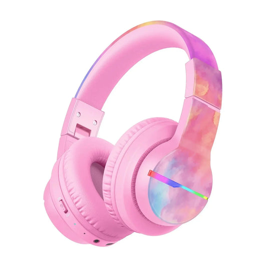 ICLEVER Kids Bluetooth Headphones C03-1702N-36 BTH12, LED, 55h, tiedye rosa Idealshop