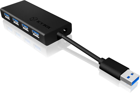 ICY BOX 4 Port Hub USB 3.0 IB-AC6104-B aluminum black Idealshop