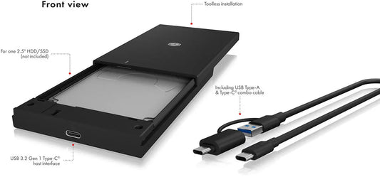 ICY BOX Ext. 2,5 Zoll Gehäuse IB-200T-C3 USB 3.2 Gen 1 Type-C Idealshop