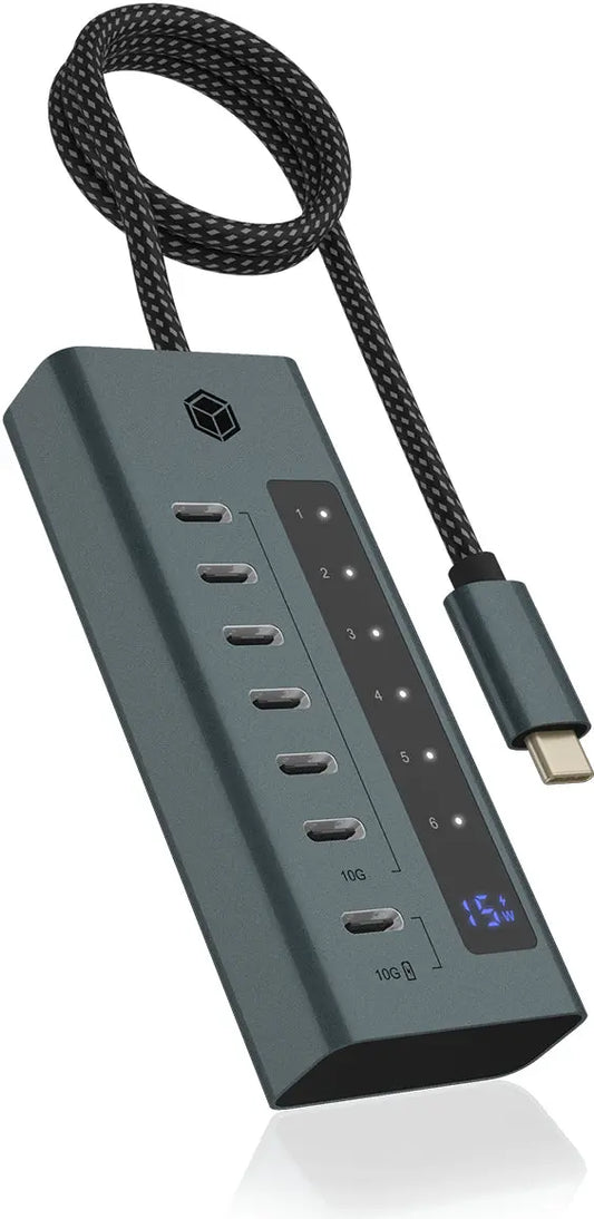 ICY BOX USB-C - 7-Port Hub IB-HUB1457-C31 6x 3.2 Gen2, 1x PD 20W Idealshop