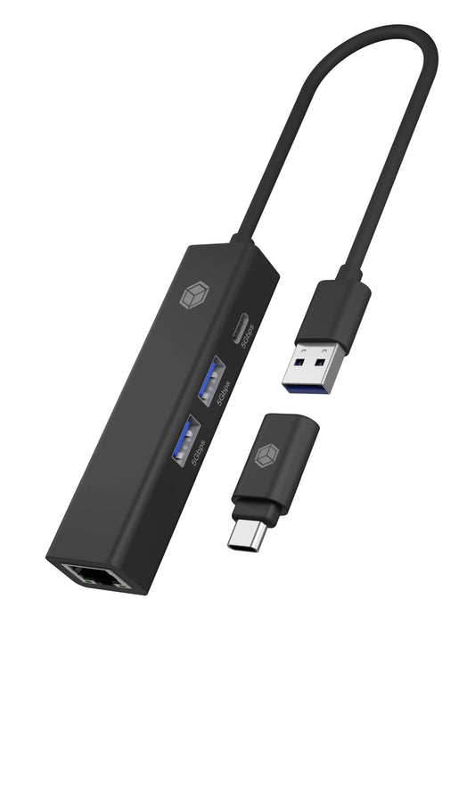 ICY BOX USB Hub & Gigabit Eth. LAN IB-HUB1439-LAN USB 3.2 G1, 2x USB-A, 1x USB-C Idealshop