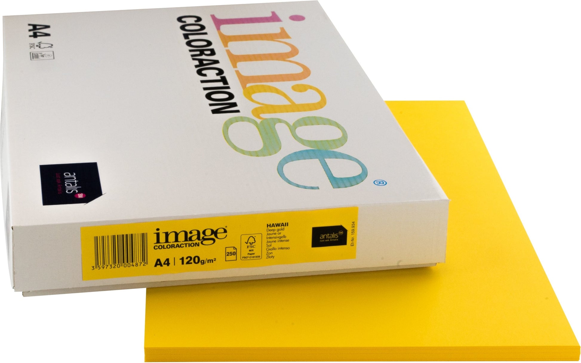 IMAGE COLORACTION Kopierpapier Hawaii A4 266653 120g, intensivgelb 250 Blatt Idealshop