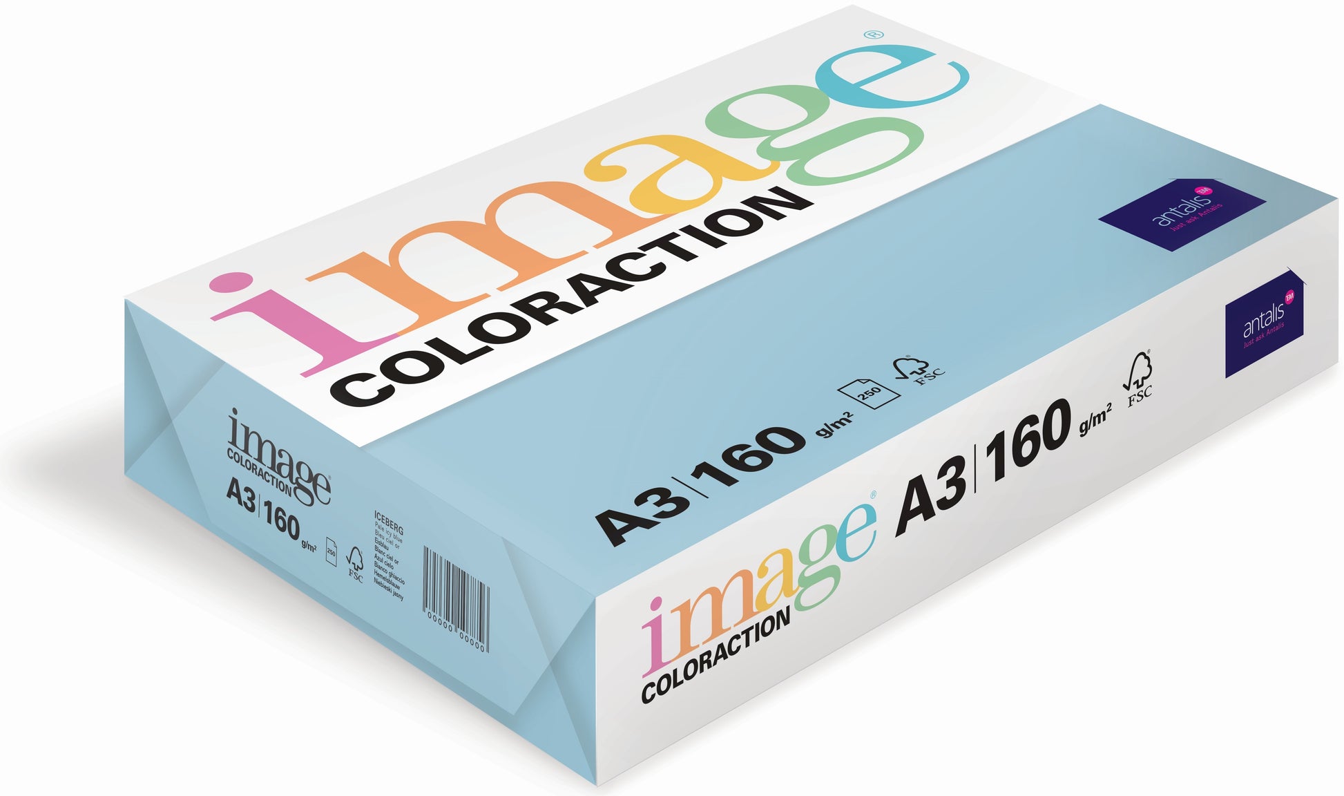 IMAGE COLORACTION Kopierpapier Iceberg A3 294536 120g, eisblau 250 Blatt Idealshop