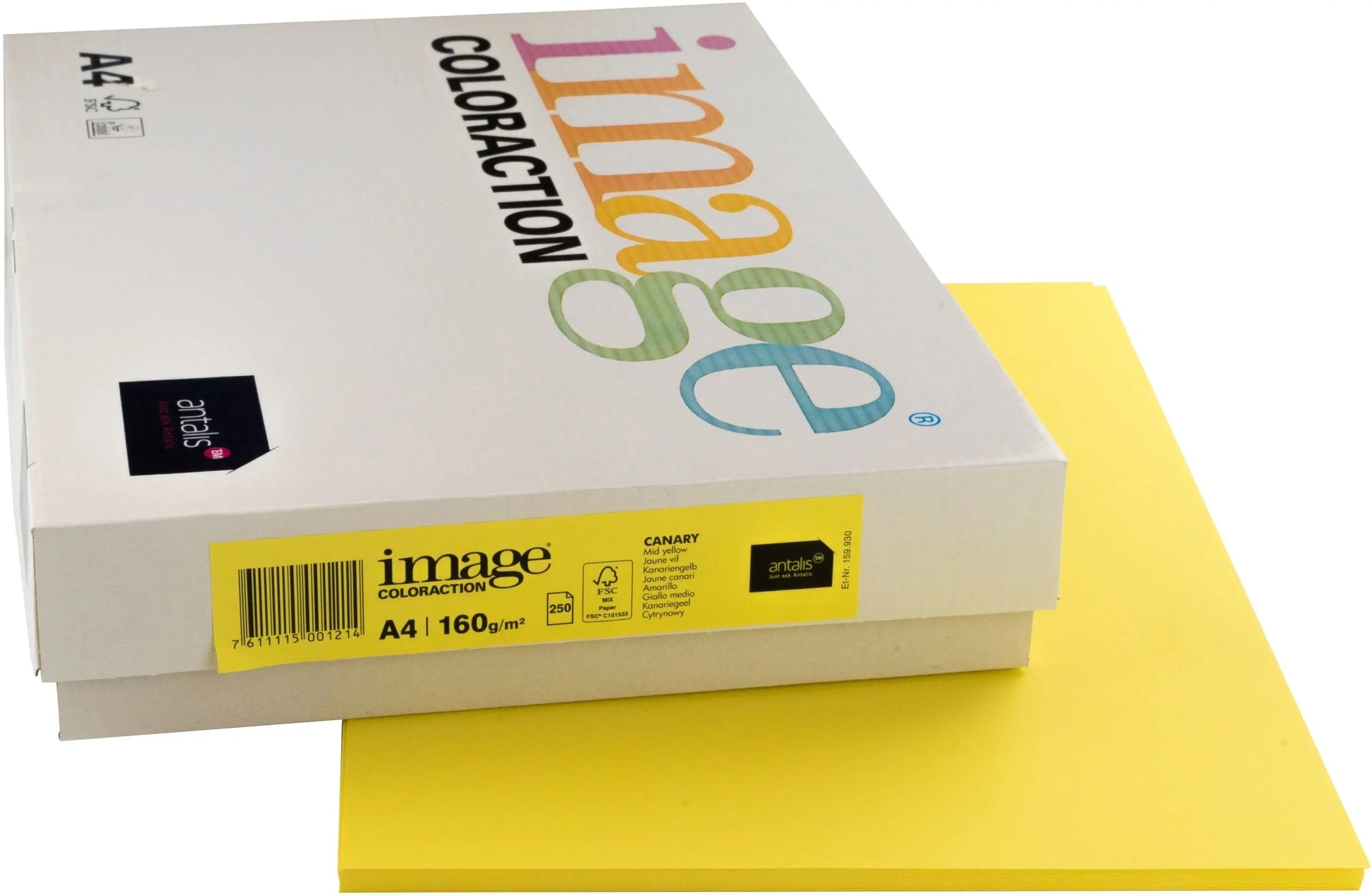 IMAGE COLORACTION Kopierpapier Canary A4 266719 kanariengelb, 160g 250 Blatt Idealshop