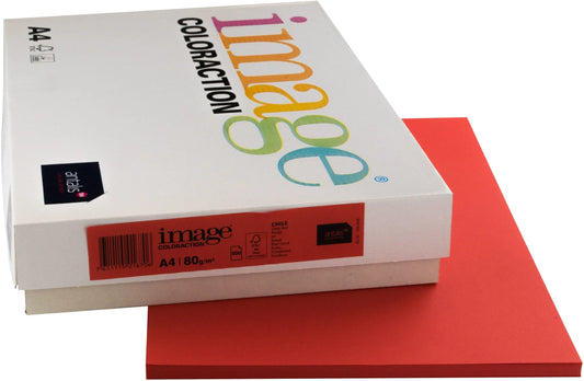 IMAGE COLORACTION Kopierpapier Chile A4 274588 80g, rot 500 Blatt Idealshop