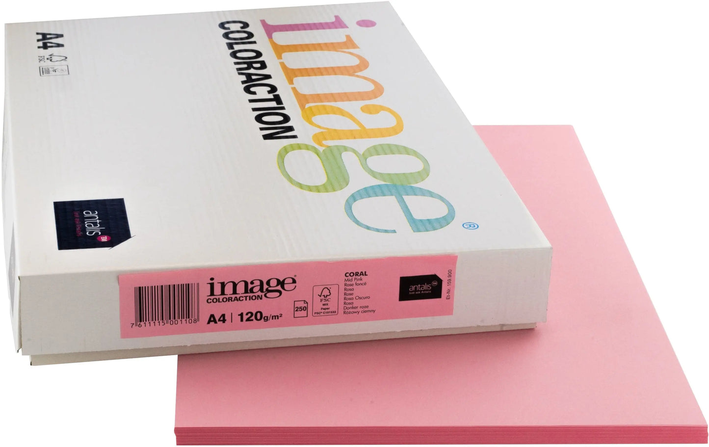 IMAGE COLORACTION Kopierpapier Coral A4 266662 120g, rosa 250 Blatt Idealshop